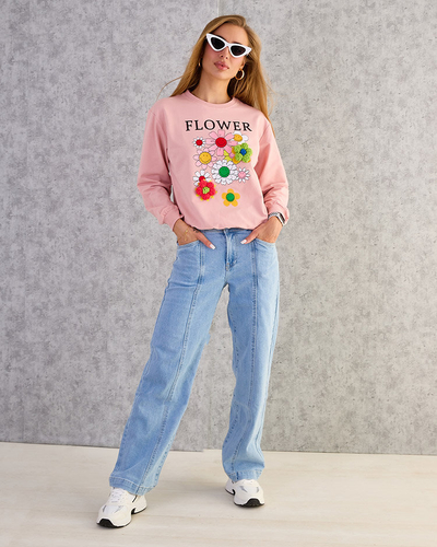 Royalfashion Női pamut vékony nyomtatott pulóver