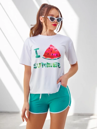 Royalfashion Női sport szett pólóval és sorttal Dinnye