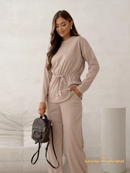 Royalfashion Pamut női szett, pulóver stílusú, bordázott