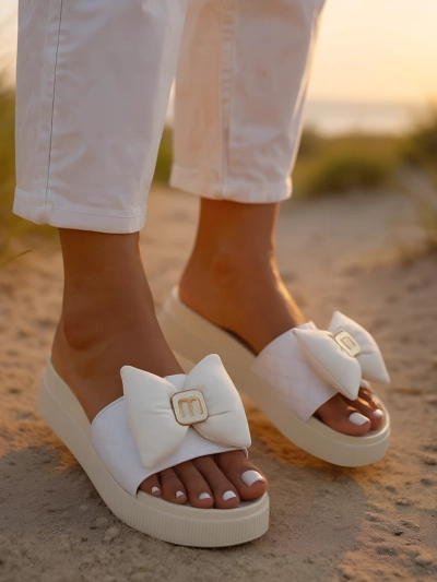 Royalfashion Női platform papucs masnival Mivo Jump