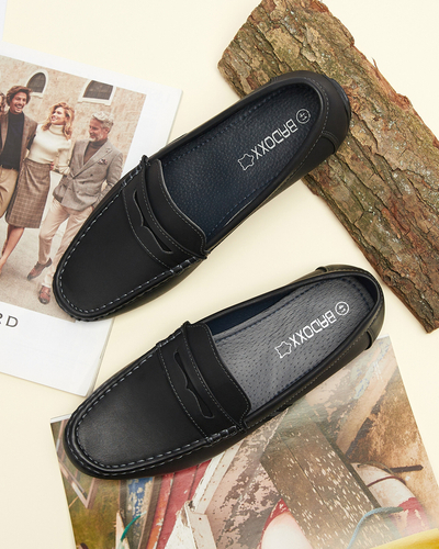 Fekete férfi mokaszin Hacerno- Lábbeli