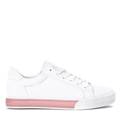 OUTLET Fehér - rózsaszín sportcipő ökológiai bőrből Elia - Lábbeli