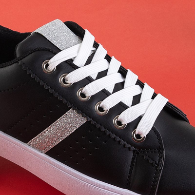 Női fekete cipők csillogó betéttel Melusine - Lábbeli