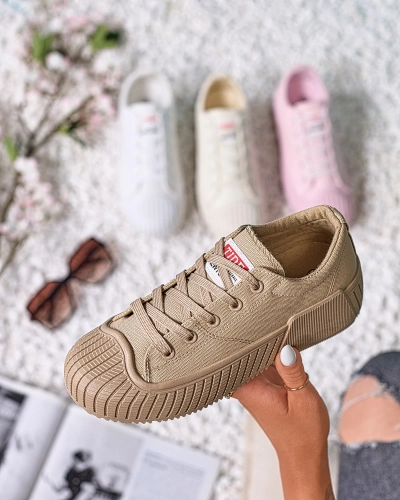 Royalfashion Világosbarna Brigera platform sportcipő