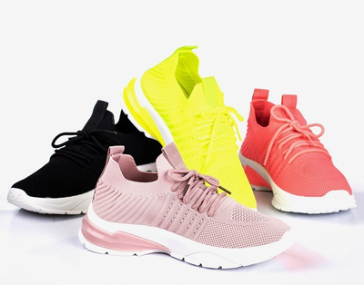 Neonowe zielone sportowe buty damskie Brighton - Obuwie