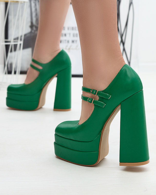 Zöld női magas tűsarkú cipő Edisa - Lábbeli