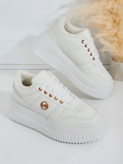 Royalfashion Melegített női tornacipő szőrmével Rozit