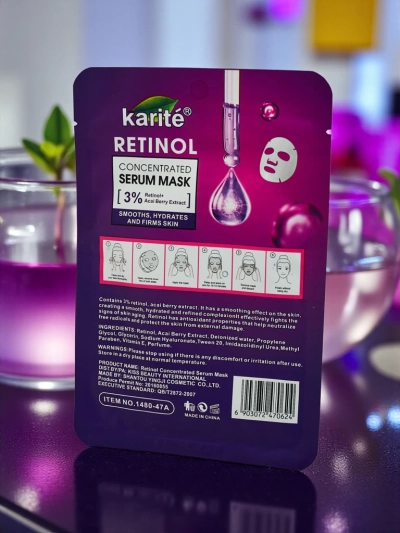 Retinoltartalmú szérummal átitatott fátyolmaszk - intenzíven regenerálja és kisimítja a bőrt