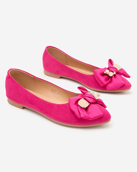 Royalfashion Női balerinák hegyes orrú, masnival Retripo