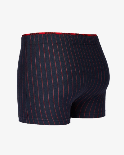 Royalfashion Navy kék férfi boxeralsó piros csíkokkal