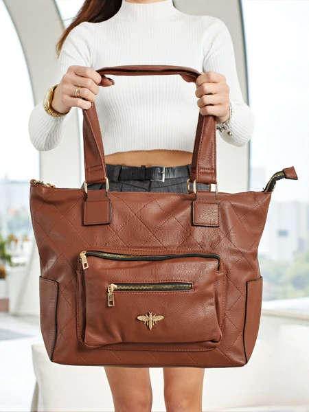 Marvaya női shopper táska, öko bőr, steppelt