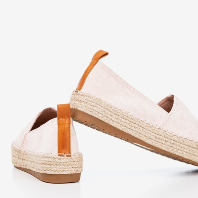 Jasnoróżowe espadryle na platformie Umox - Obuwie