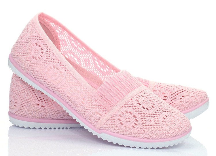 Różowe baleriny slip-on Kubelleah - Obuwie