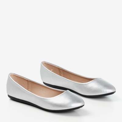 KIMENET Marius ezüst ökobőr balerinái - Lábbeli