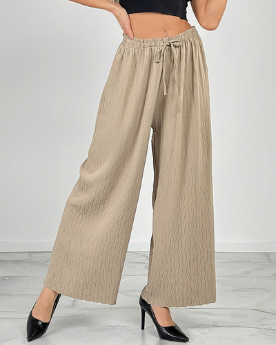 Royalfashion Női széles pliszírozott nadrág