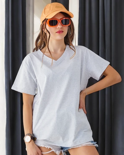 Royalfashion Női Pamut Póló V-nyakkal