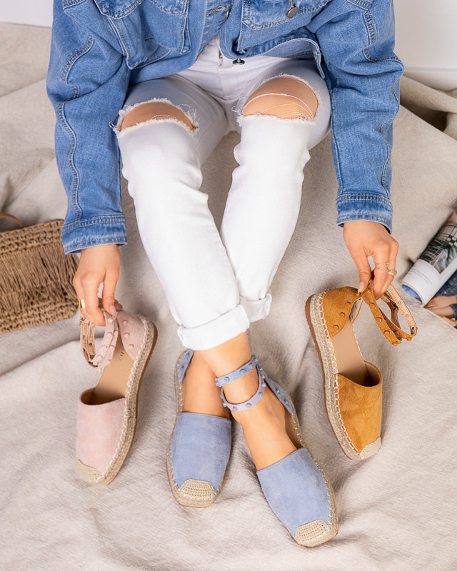 OUTLET Rózsaszín női espadrillák Lonesi jetekkel - Lábbeli