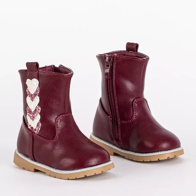 Bordó lány csizma dekoratív Nokimi-Shoes felsőrésszel