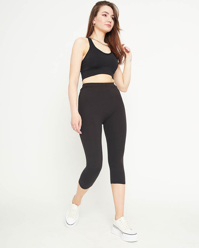 Női 3/4 fekete leggings - Ruházat