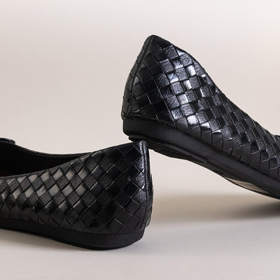 Fekete női balerinák íjjal Misyui - Lábbeli