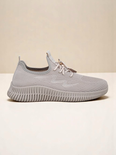 Aurelia Beige Royalfashion – Bézs női fűzős szövet tornacipő