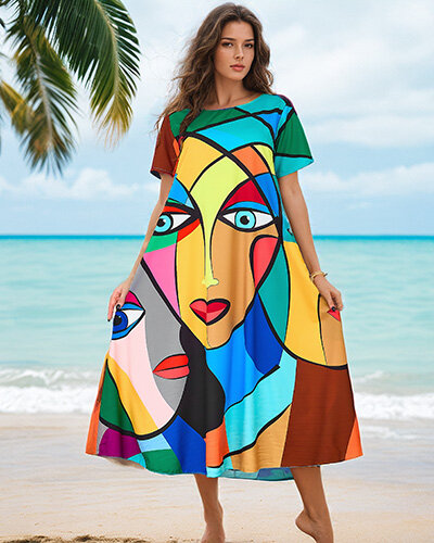 Royalfashion Női mintás print ruha