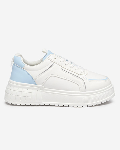 OUTLET Kék-fehér női öko-bőr sportcipő a Cerecha platformon - Lábbeli