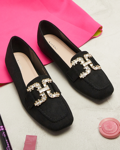 Női fekete mokaszinok Jaorica- Footwear