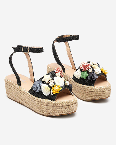 OUTLET Fekete női szandál díszített pánttal Soramis - Lábbeli