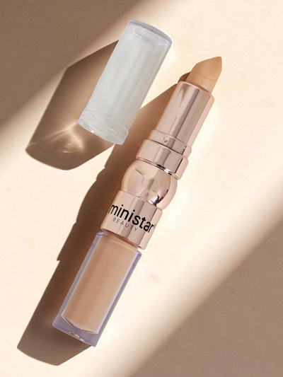 Highlighter stift és folyékony korrektor az arcra 2 az 1-ben Arany Bézs