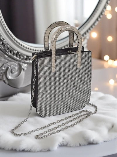 Royalfashion Női borítéktáska cirkóniákkal és kígyófogantyúkkal Snake Glam