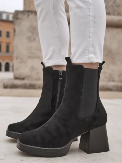 Royalfashion Női bokacsizmák blokk sarkú Miezo