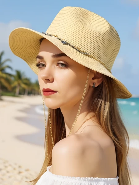 Royalfashion Női szalmakalap Golden Halo