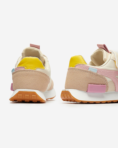 Lány sportcipő bézs-rózsaszínben Kaxo-lábbeli