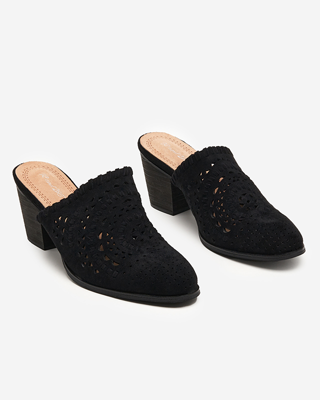 Fekete női Aqarion magassarkú cipő - Lábbeli