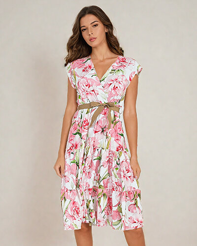 Royalfashion Női midiw virágos ruha