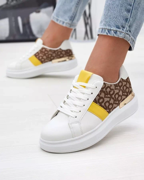 Royalfashion Fehér és barna női sportcipő Mlysio