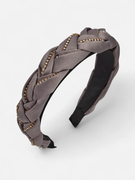 Royalfashion Hajpánt fonott copf díszített cirkóniákkal