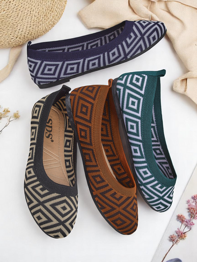 Royalfashion Női textil balerinacipő geometrikus mintával Metric