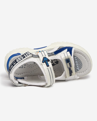 Ceteris tépőzárral rögzíthető fehér és sötétkék gyerekszandál - Shoes