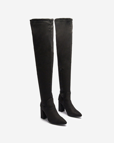 OUTLET Fekete női öko-szarvasbőr tűsarkú csizma Nerreg- Footwear