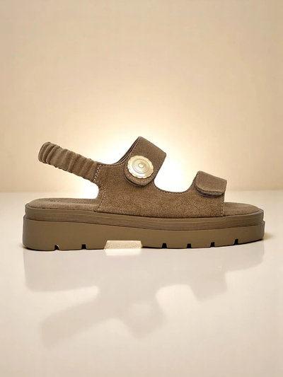 Royalfashion Callisto női barna ökológiai bőr platform szandál