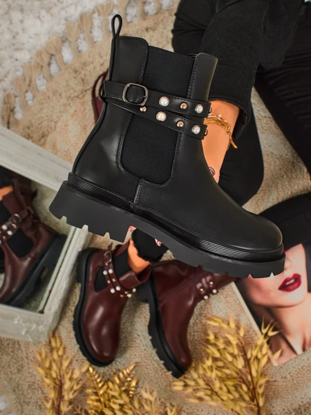 Magas szárú női öko bőr bokacsizma Pearl Mist