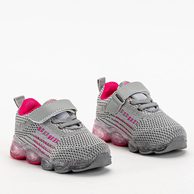 Szürke gyerek sportcipő rózsaszín elemekkel Dons - Footwear