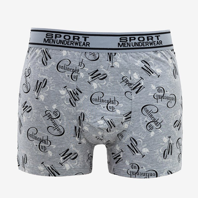 Szürke férfi boxer rövid felirattal - Fehérnemű