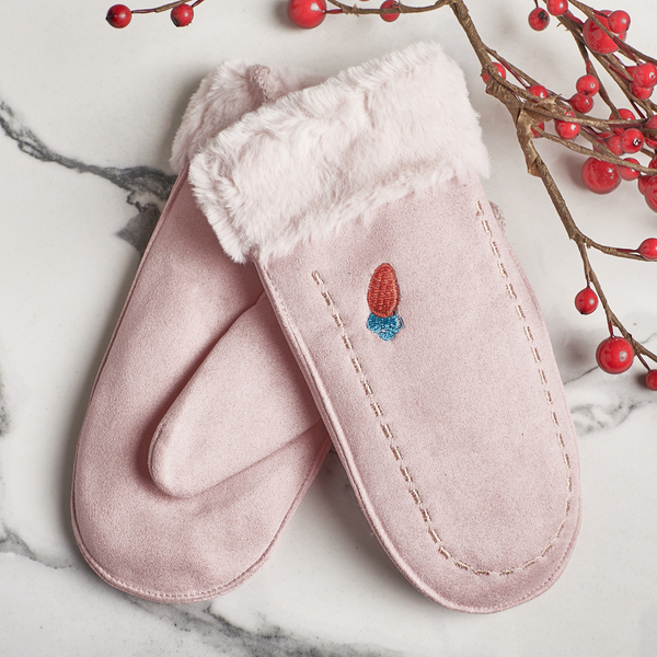 Rózsaszín gyermek ujjatlan húr és kesztyű - ujjatlan