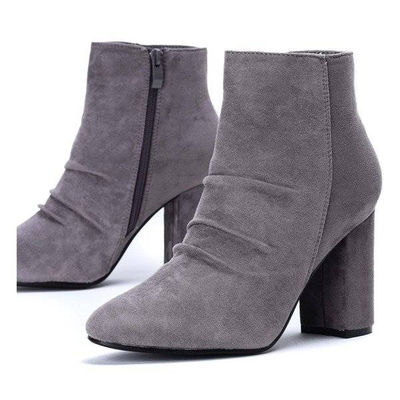 OUTLET Szürke csizma, reszketéssel a Ruby - Cipő oszlopon