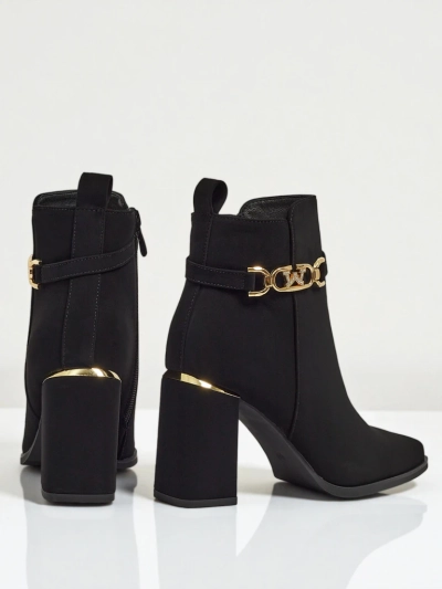 Ostirena női öko velúr vastag sarkú bokacsizma