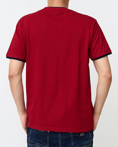 Férfi barna pamut póló - Ruházat