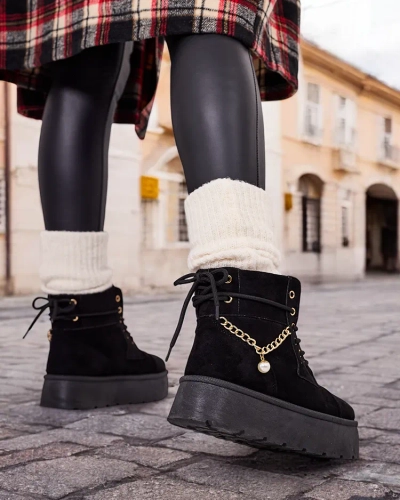 Royalfashion Női fűzős Woruces csizma